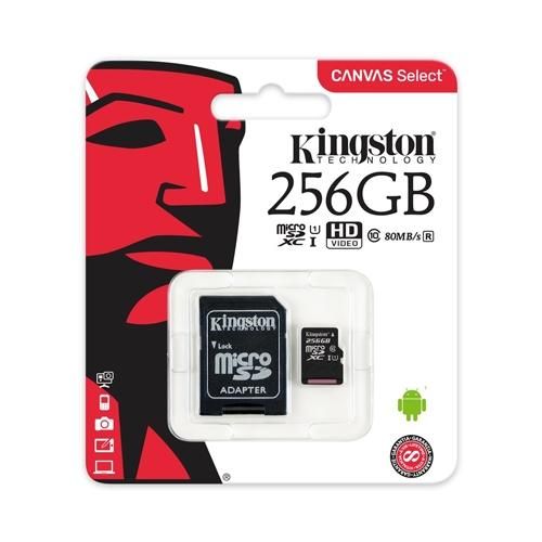KINGSTON MICRO SD MEMORY CARD SDHC 256 GB CLASSE 10